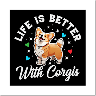 Life is Better with a Corgi | T Shirt Design Posters and Art